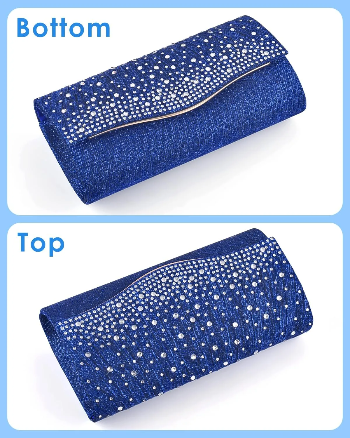 TINDTOP Clutch Purses for Women, Formal Evening Bags Suede Shoulder Envelope Party Handbags Wedding Cocktail Prom Clutches