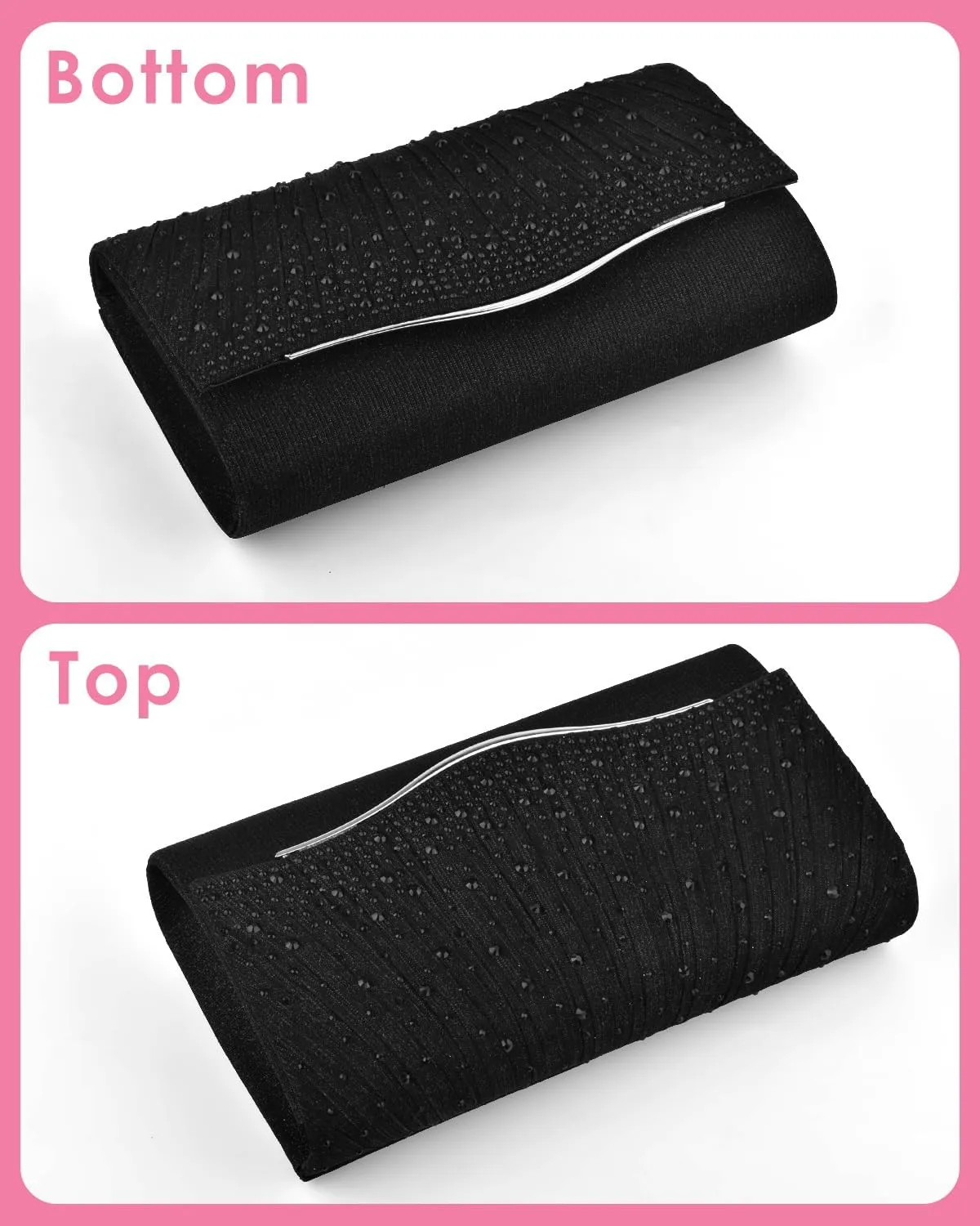 TINDTOP Clutch Purses for Women, Formal Evening Bags Suede Shoulder Envelope Party Handbags Wedding Cocktail Prom Clutches