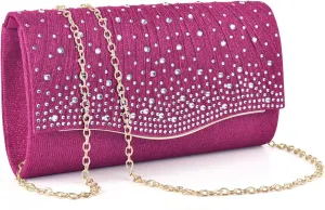 TINDTOP Clutch Purses for Women, Formal Evening Bags Suede Shoulder Envelope Party Handbags Wedding Cocktail Prom Clutches