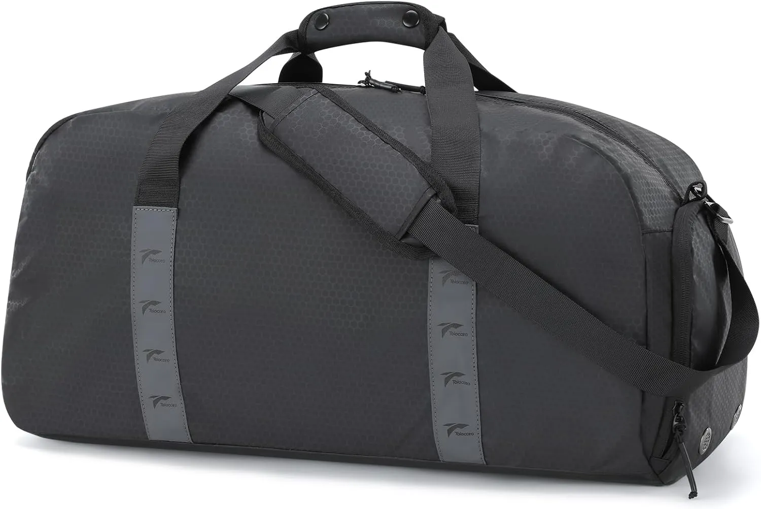 Tolaccea Gym Bag for Women Men 42L Lightweight Travel Duffle Bag Waterproof Sports Duffel with Shoe Compartment & Wet Pocket Carry on Weekender Overnight Bags for Airplane Workout Yoga, Black
