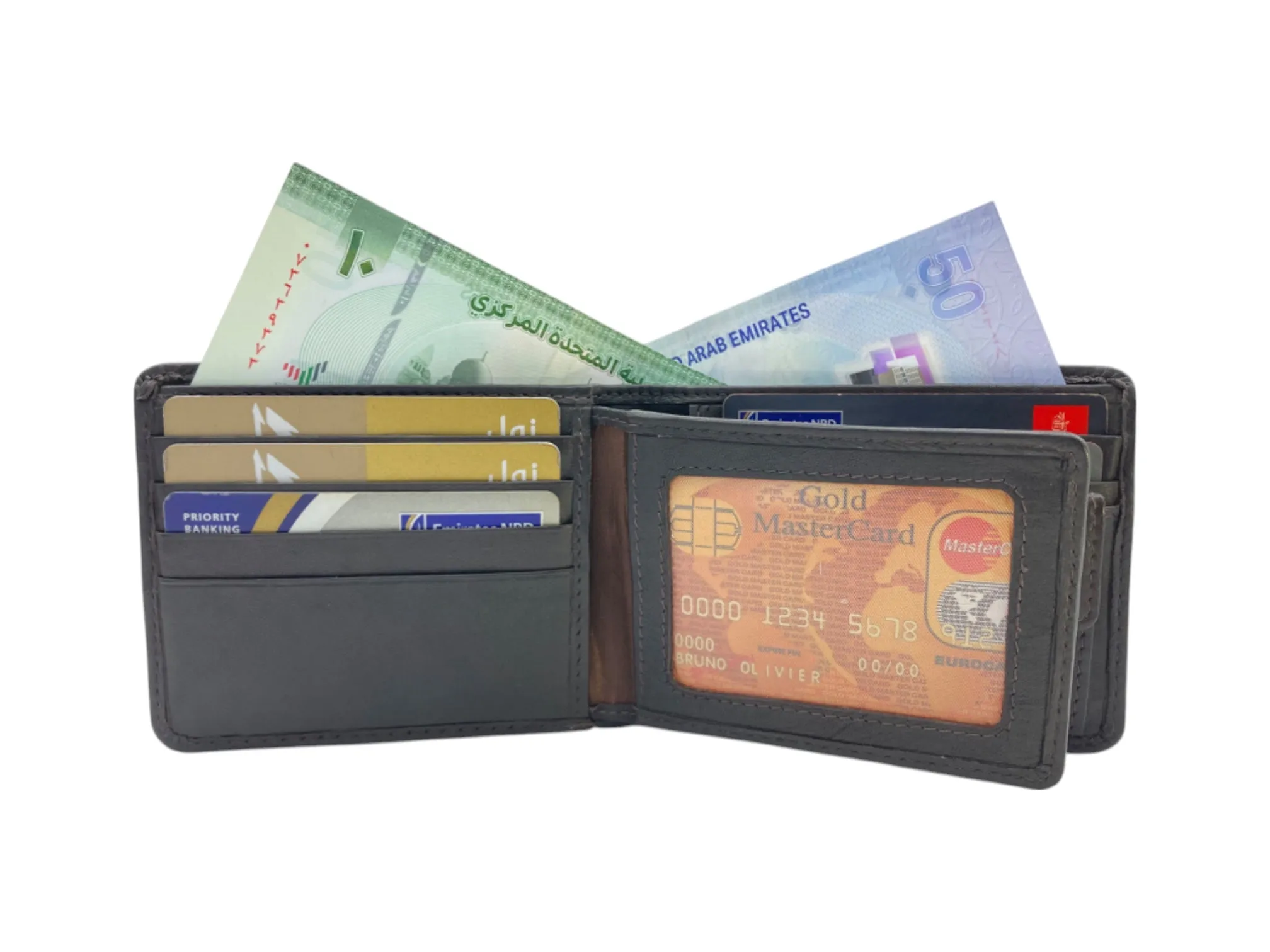 Top Grain Napa Leather Card & Coin Billfold Wallet # 4094