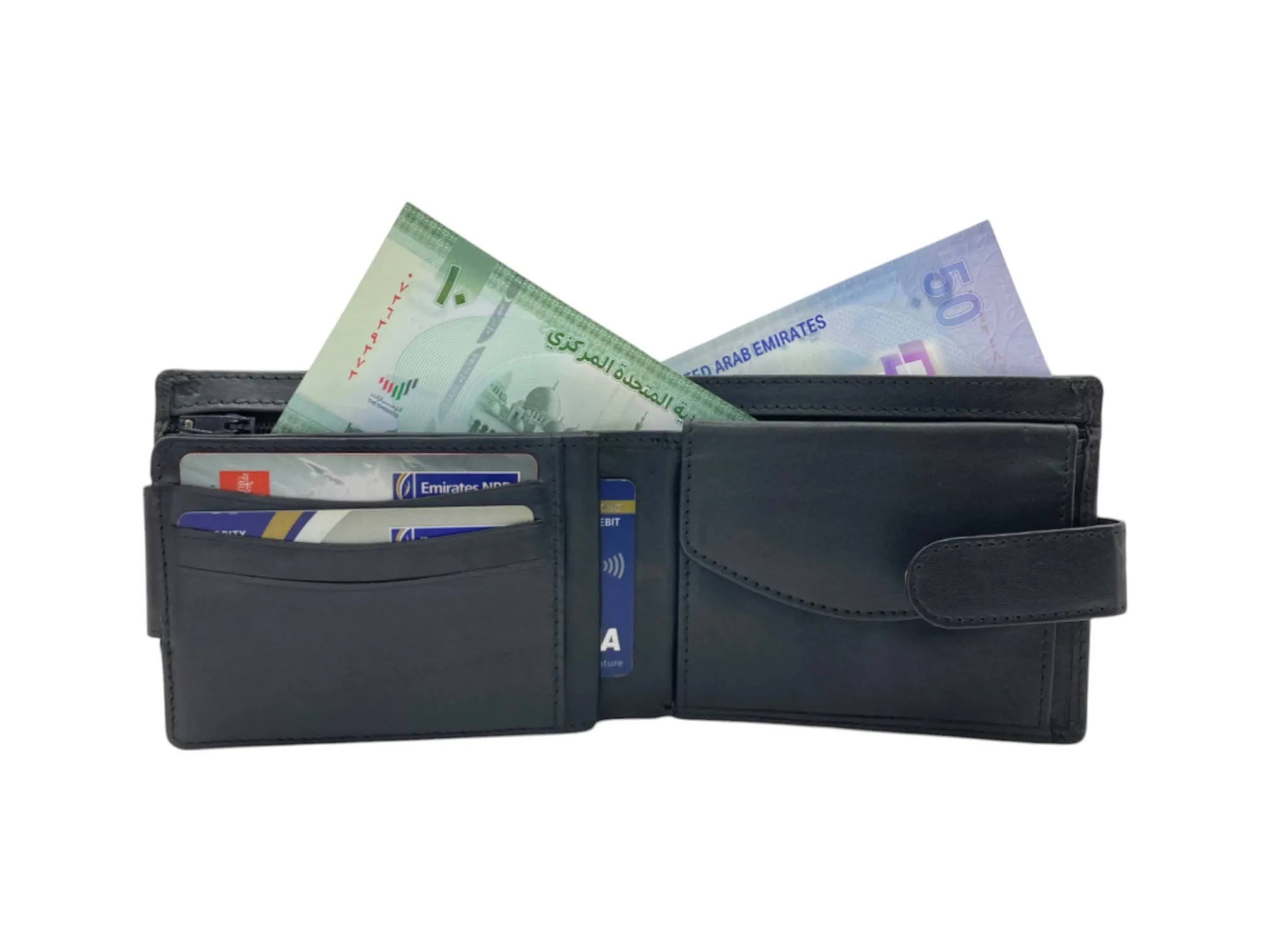 Top Grain Napa Leather Card & Coin Billfold Wallet # 665CL