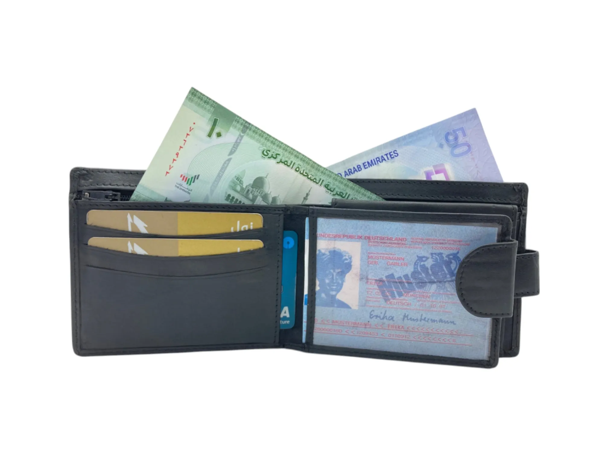 Top Grain Napa Leather Card & Coin Billfold Wallet # 665CL