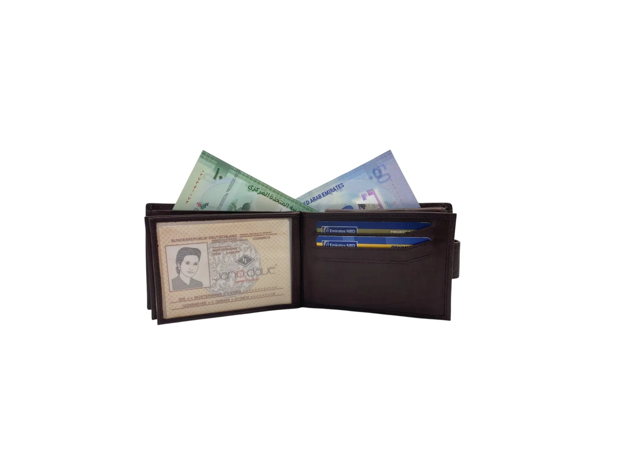 Top Grain Napa Leather Card & Coin Billfold Wallet # JD-523