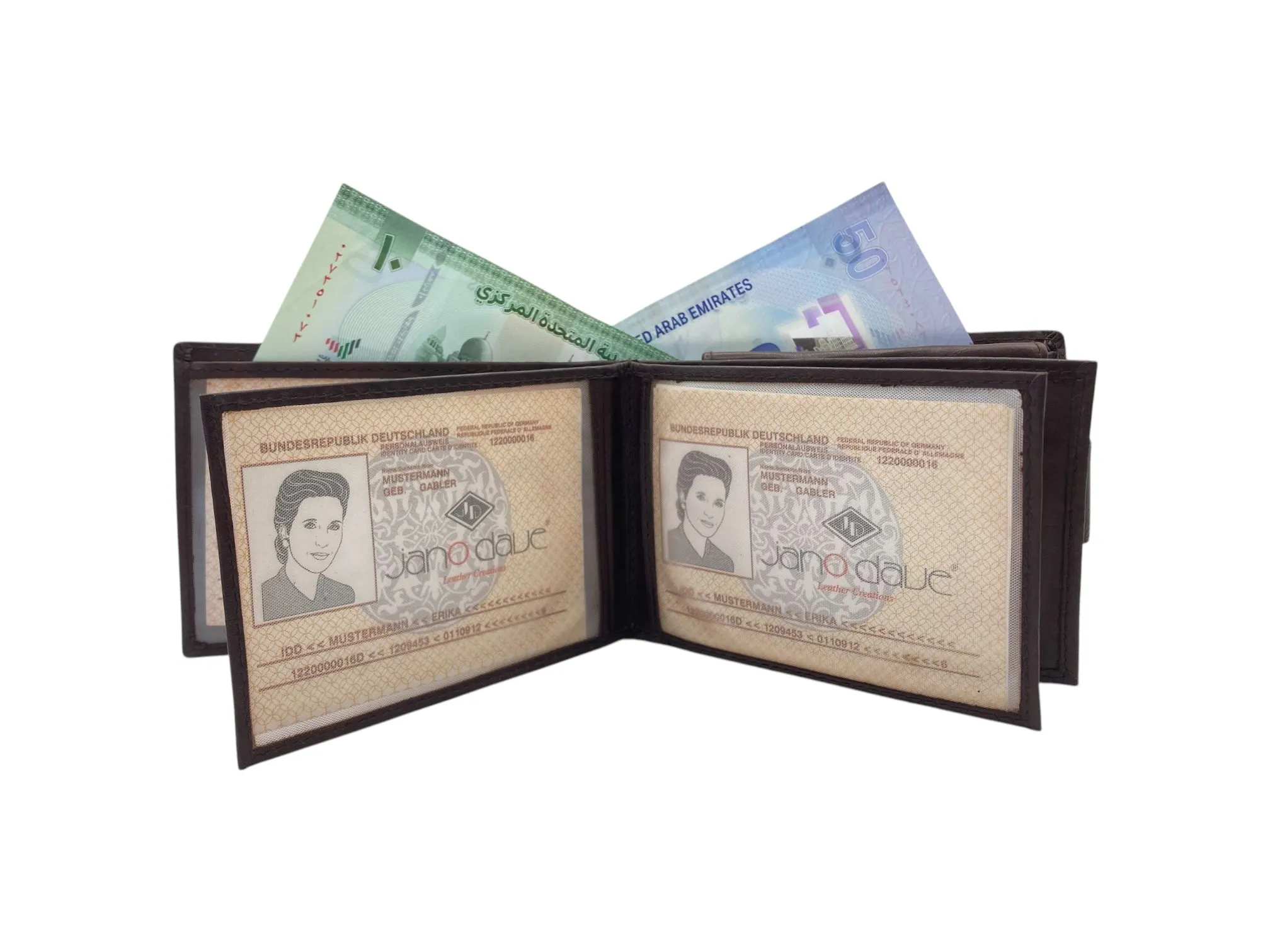 Top Grain Napa Leather Card & Coin Billfold Wallet # JD-523