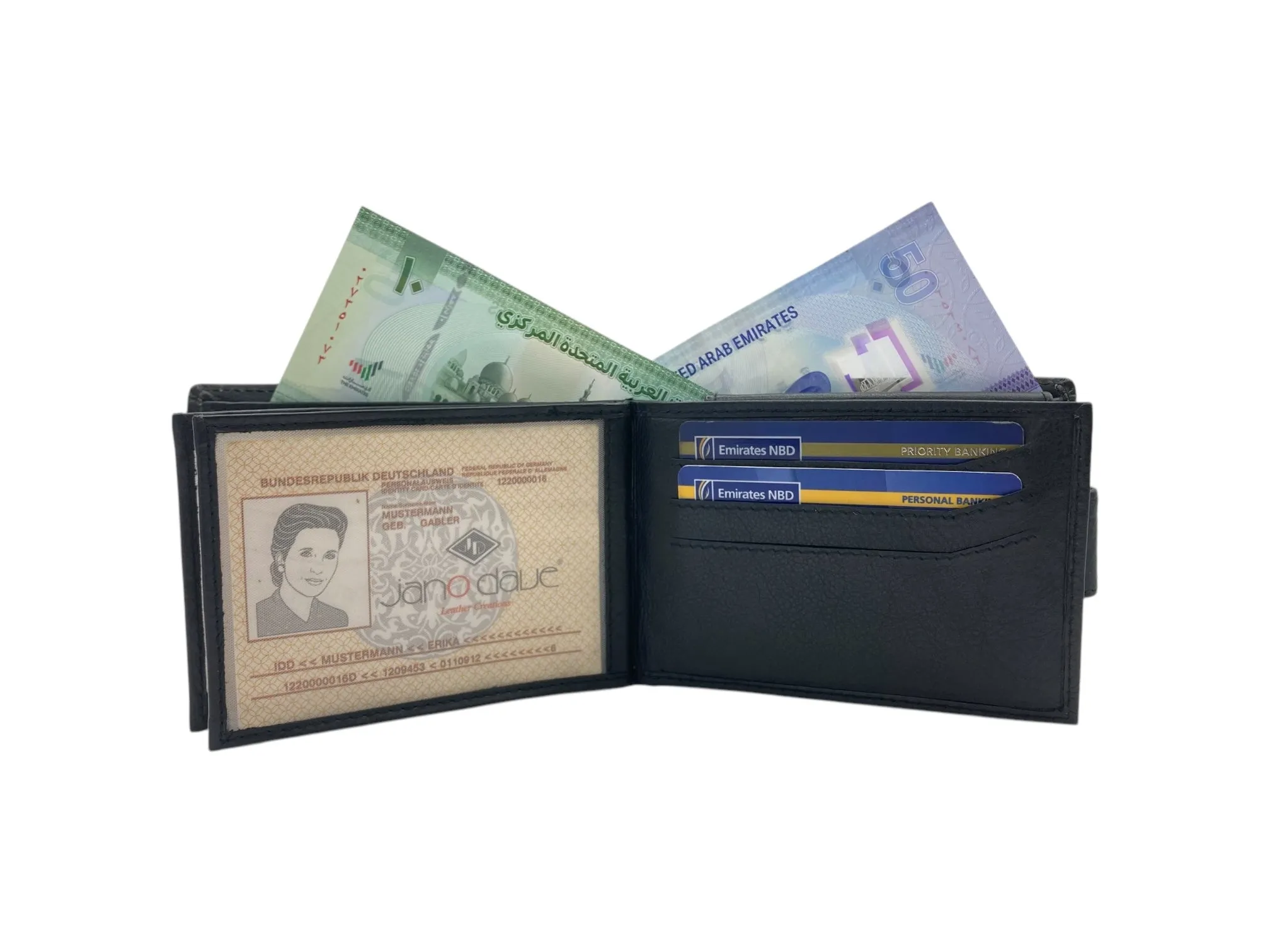 Top Grain Napa Leather Card & Coin Billfold Wallet # JD-523