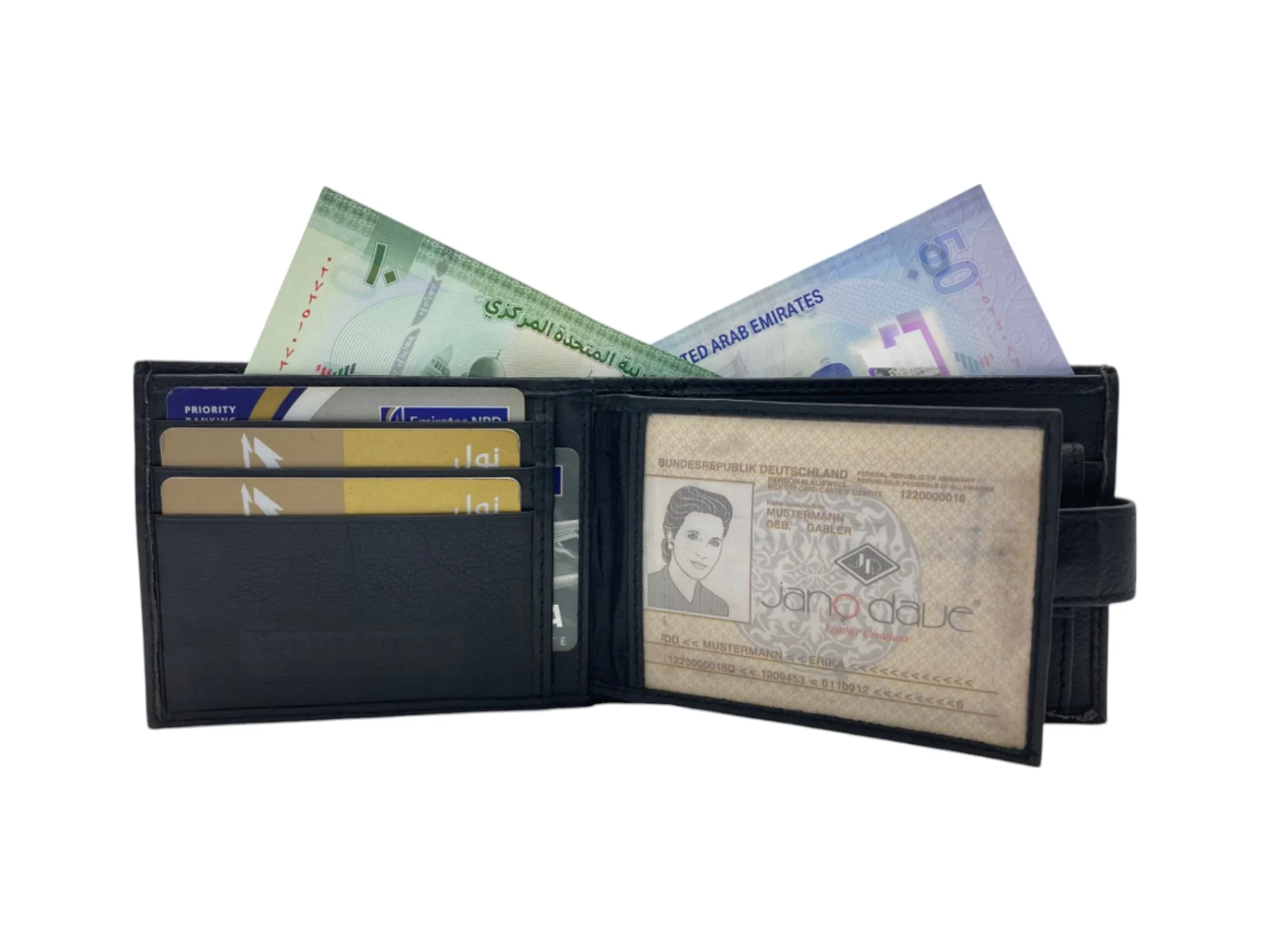 Top Grain Napa Leather Card & Coin Billfold Wallet # JD.1815