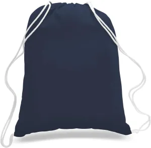 ToteBagFactory 6-Pack Cotton Canvas Drawstring Backpacks: Blank, Plain, Reusable Cloth, 14" W x 18" H