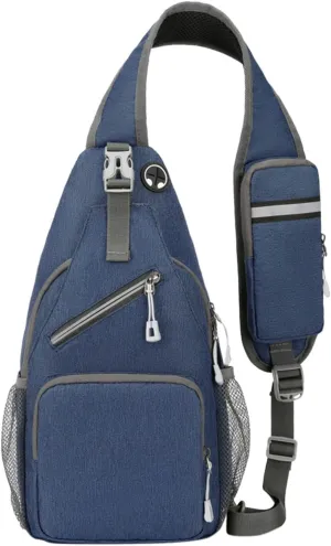 Travel Backpack for Women Multi Pocket Crossbody Purses Soft Leather Shoulder Handbags Waterproof Nylon Bag(Dark Blue)