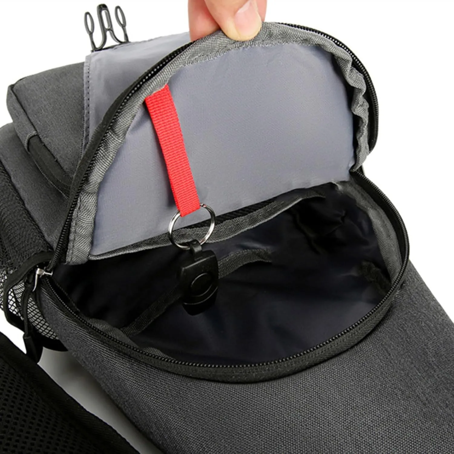 Travel Backpack for Women Multi Pocket Crossbody Purses Soft Leather Shoulder Handbags Waterproof Nylon Bag(Red)