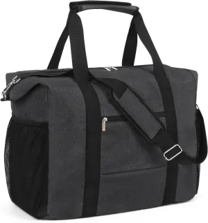Travel Duffel Bag for Women Men,Sports Tote Gym Bag With Wet Pocke,Foldable Carry on Luggage Bag, Black