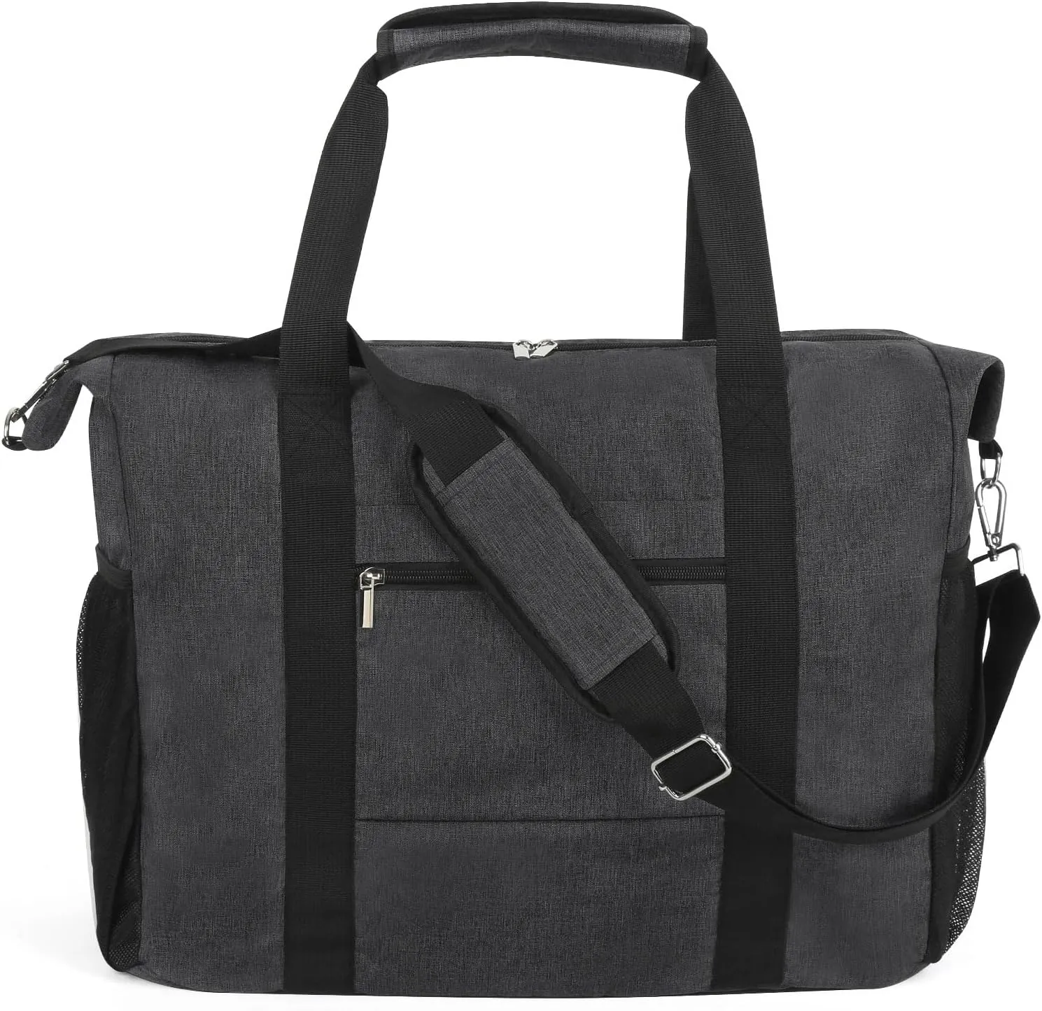 Travel Duffel Bag for Women Men,Sports Tote Gym Bag With Wet Pocke,Foldable Carry on Luggage Bag, Black