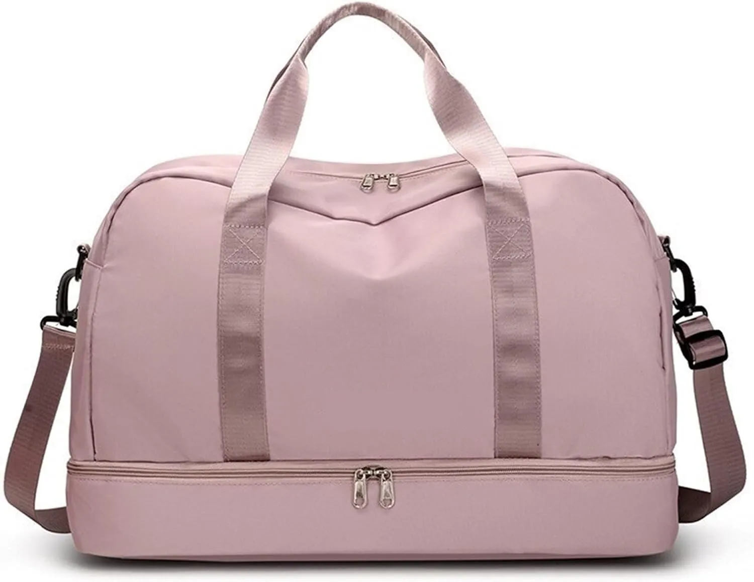 Travel Duffel Bags Travel Waterproof Duffel Gym Tote Bag Carry On With Trolley Sleeve Pocket(Pink)