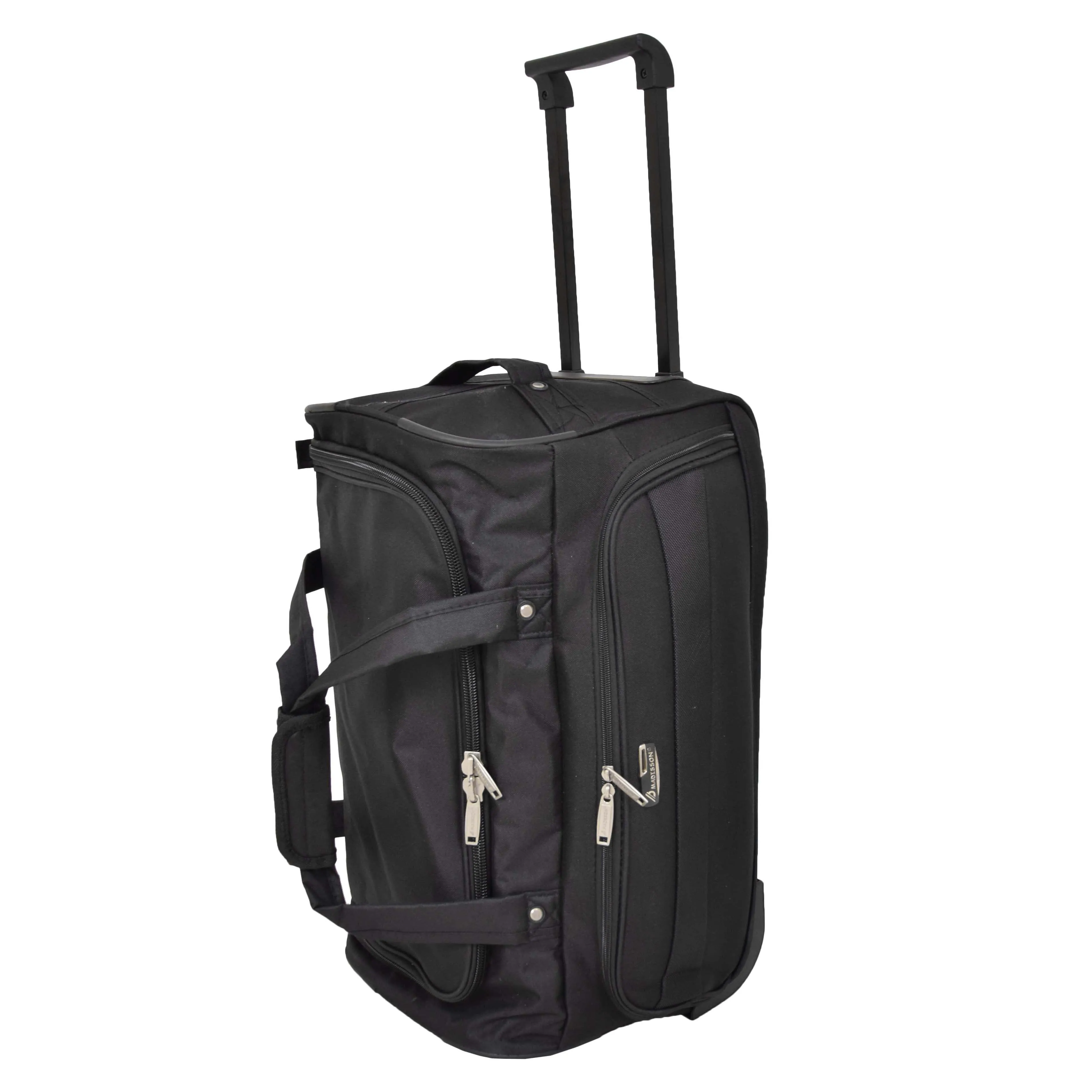 Travel Duffle Bag Lightweight Wheeled Holdall Weekend Cabin Bag Darwin Black