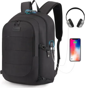 Travel Laptop Backpack Water Resistant Anti-Theft Bag with USB Charging Port and Lock 15.6