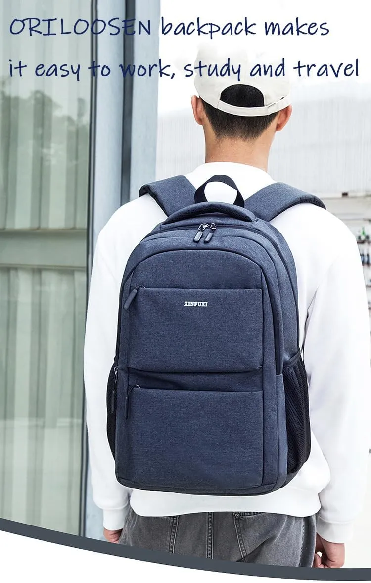 Travel Laptop Backpack,Anti-theft 17/15.6InchLaptopBackpack,School Bookbag,Casual Business Backpack (Blue)