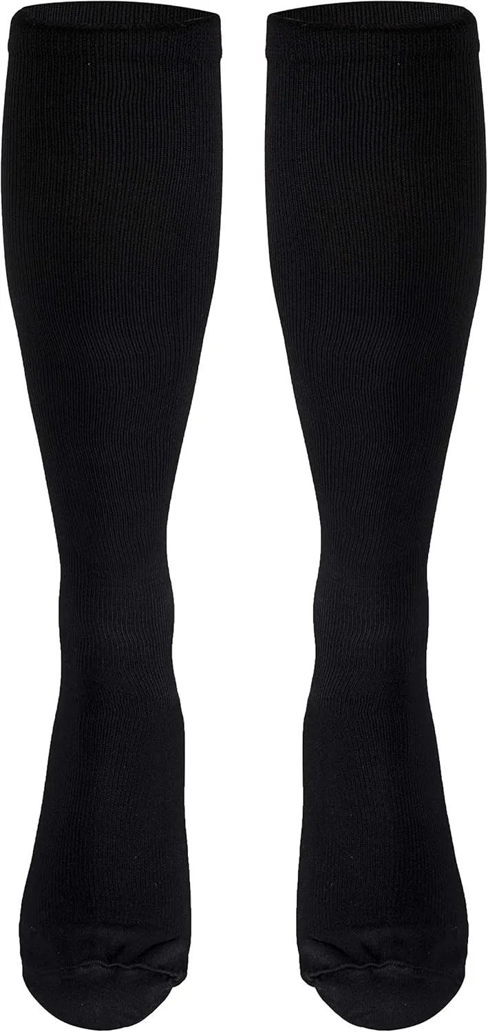 Truform Compression 20-30 mmHg Knee High Dress Style Socks Black, Small, 2 Count