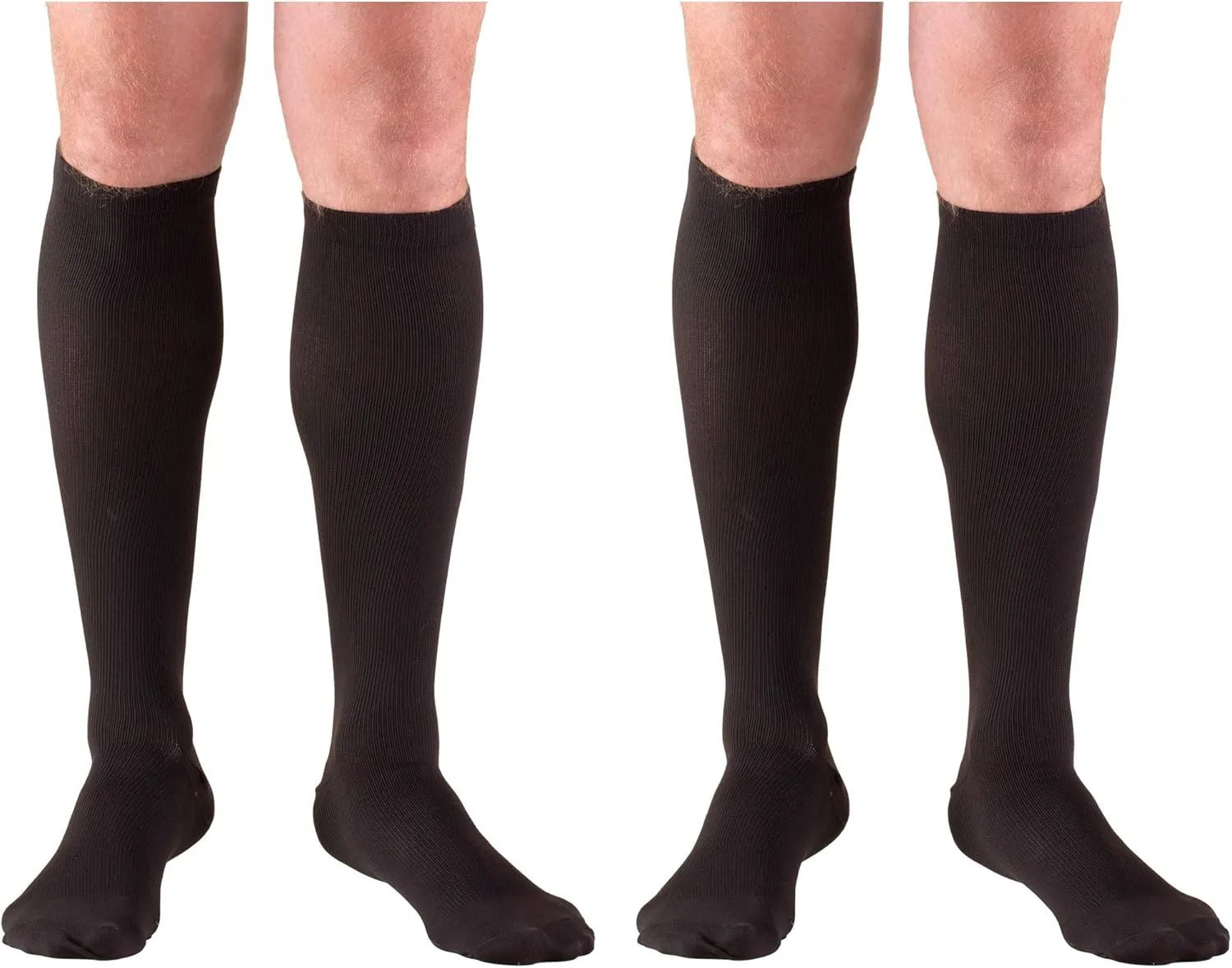 Truform Compression 20-30 mmHg Knee High Dress Style Socks Black, Small, 2 Count