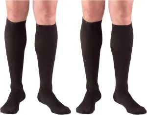 Truform Compression 20-30 mmHg Knee High Dress Style Socks Black, Small, 2 Count