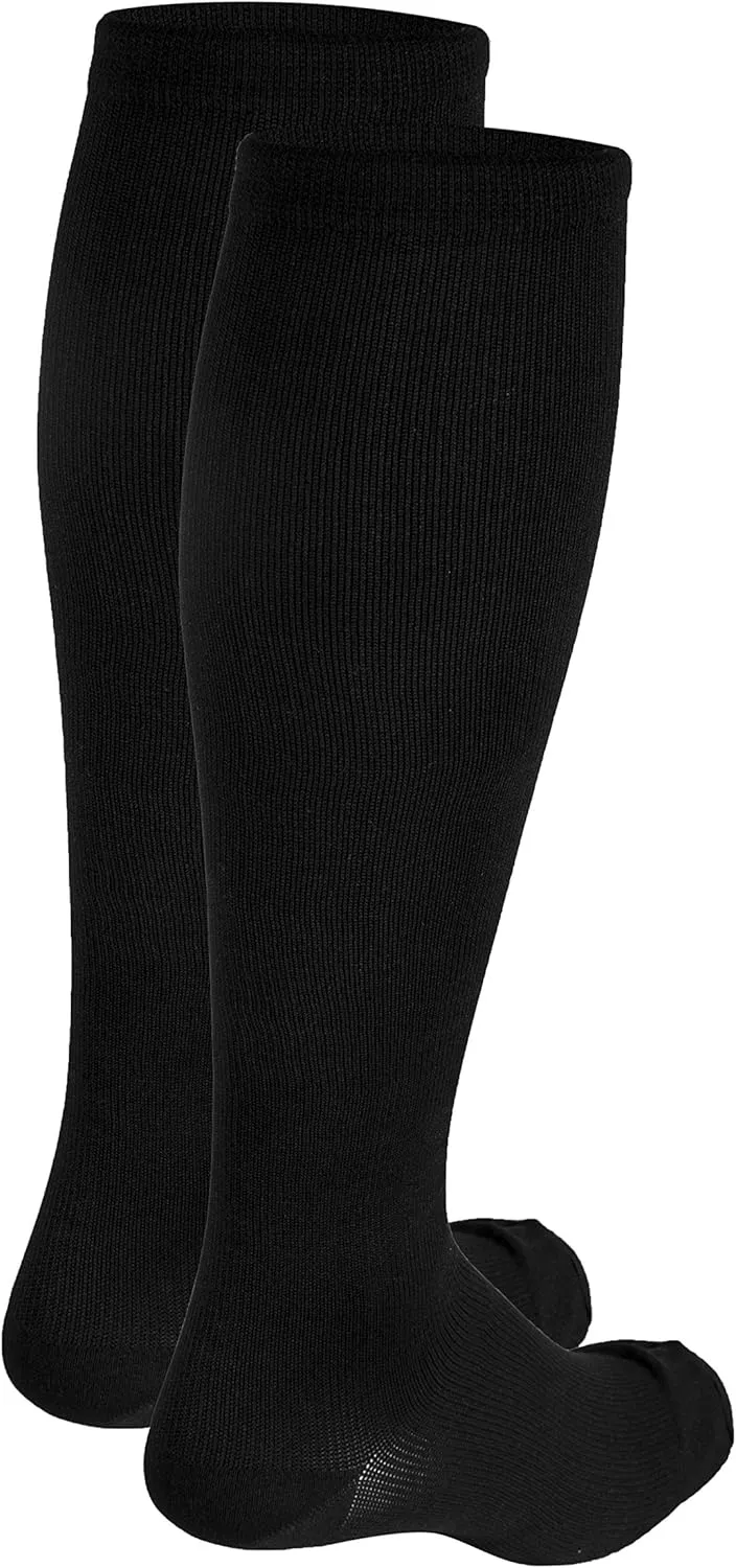 Truform Compression 20-30 mmHg Knee High Dress Style Socks Black, Small, 2 Count
