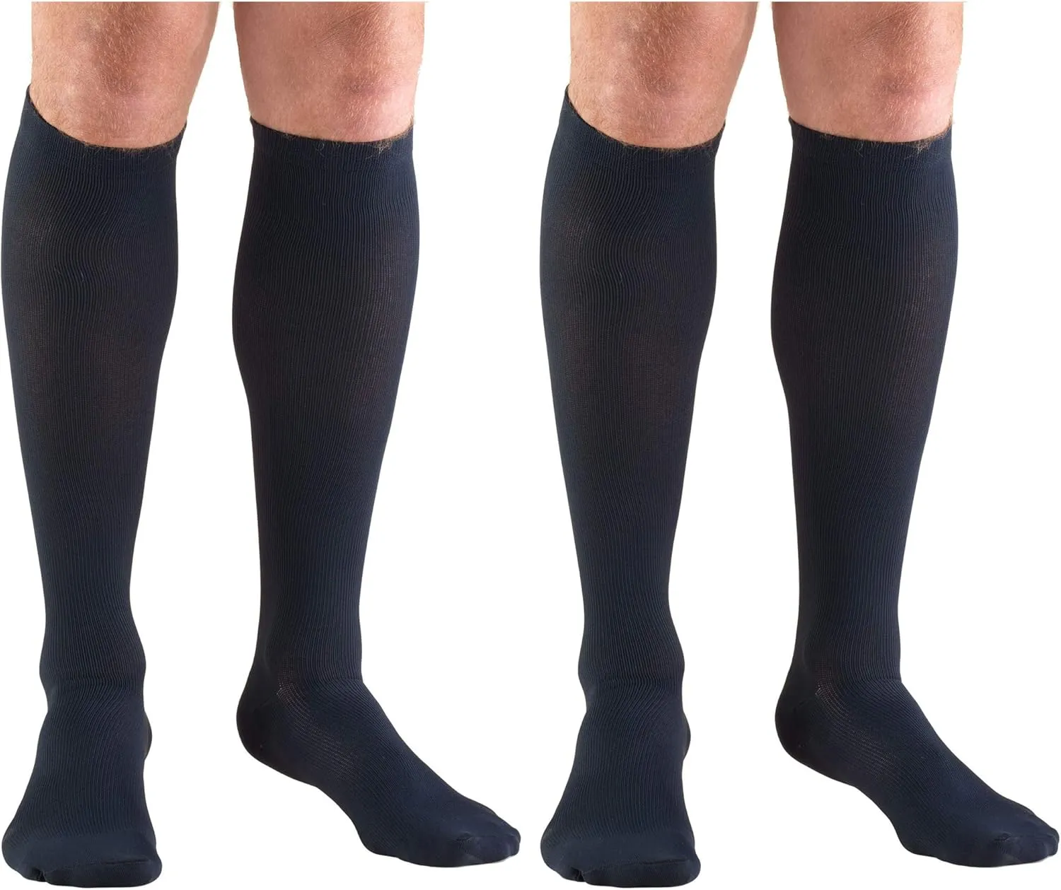 Truform Compression 20-30 mmHg Knee High Dress Style Socks Navy, Small, 2 Count