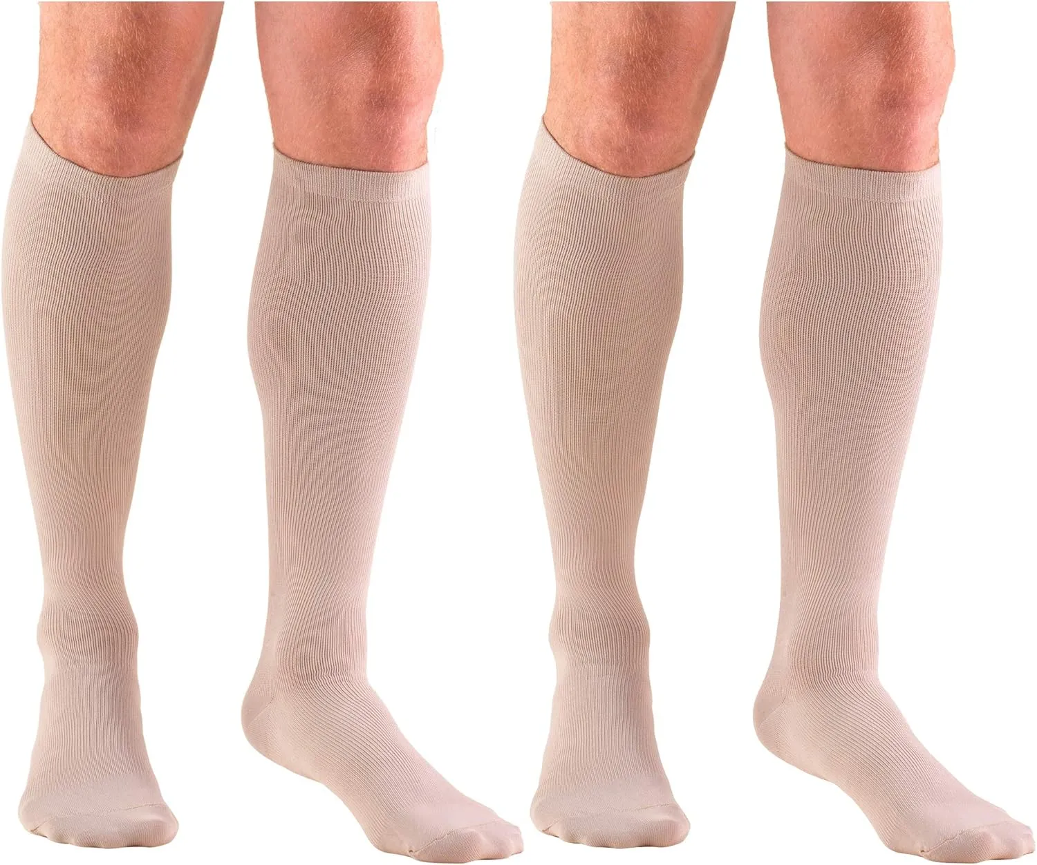 Truform Compression 20-30 mmHg Knee High Dress Style Socks Tan, Small, 2 Count