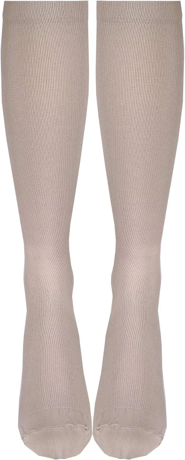 Truform Compression 20-30 mmHg Knee High Dress Style Socks Tan, Small, 2 Count