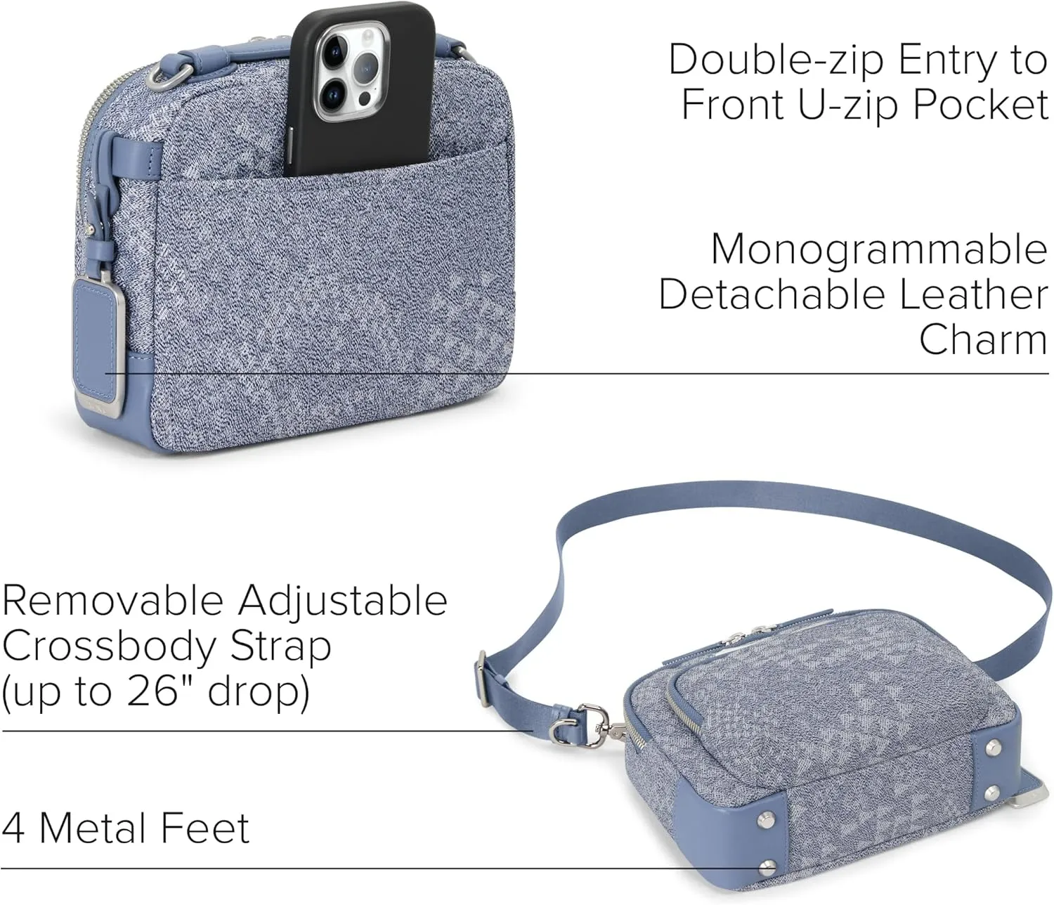 TUMI - Voyageur Teghan Crossbody - Compact Purse with Leather Trim - Sleek Crossbody Bags - For Everyday Casual Travel
