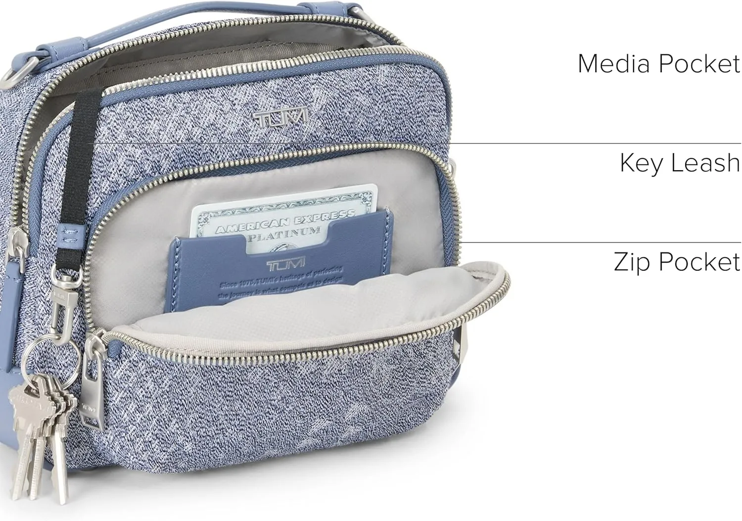 TUMI - Voyageur Teghan Crossbody - Compact Purse with Leather Trim - Sleek Crossbody Bags - For Everyday Casual Travel