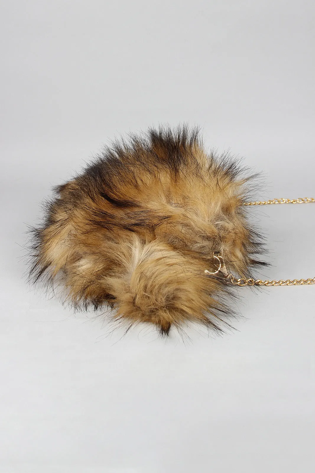 Two-Tone Faux Fur Keychain Clutch