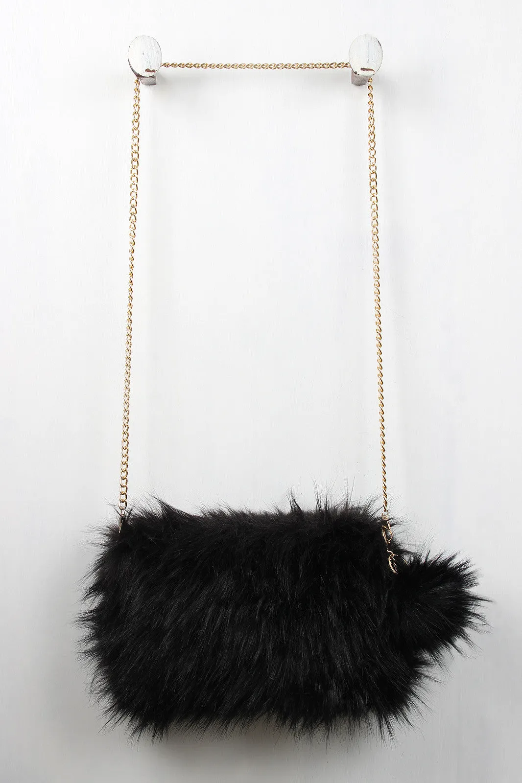 Two-Tone Faux Fur Keychain Clutch