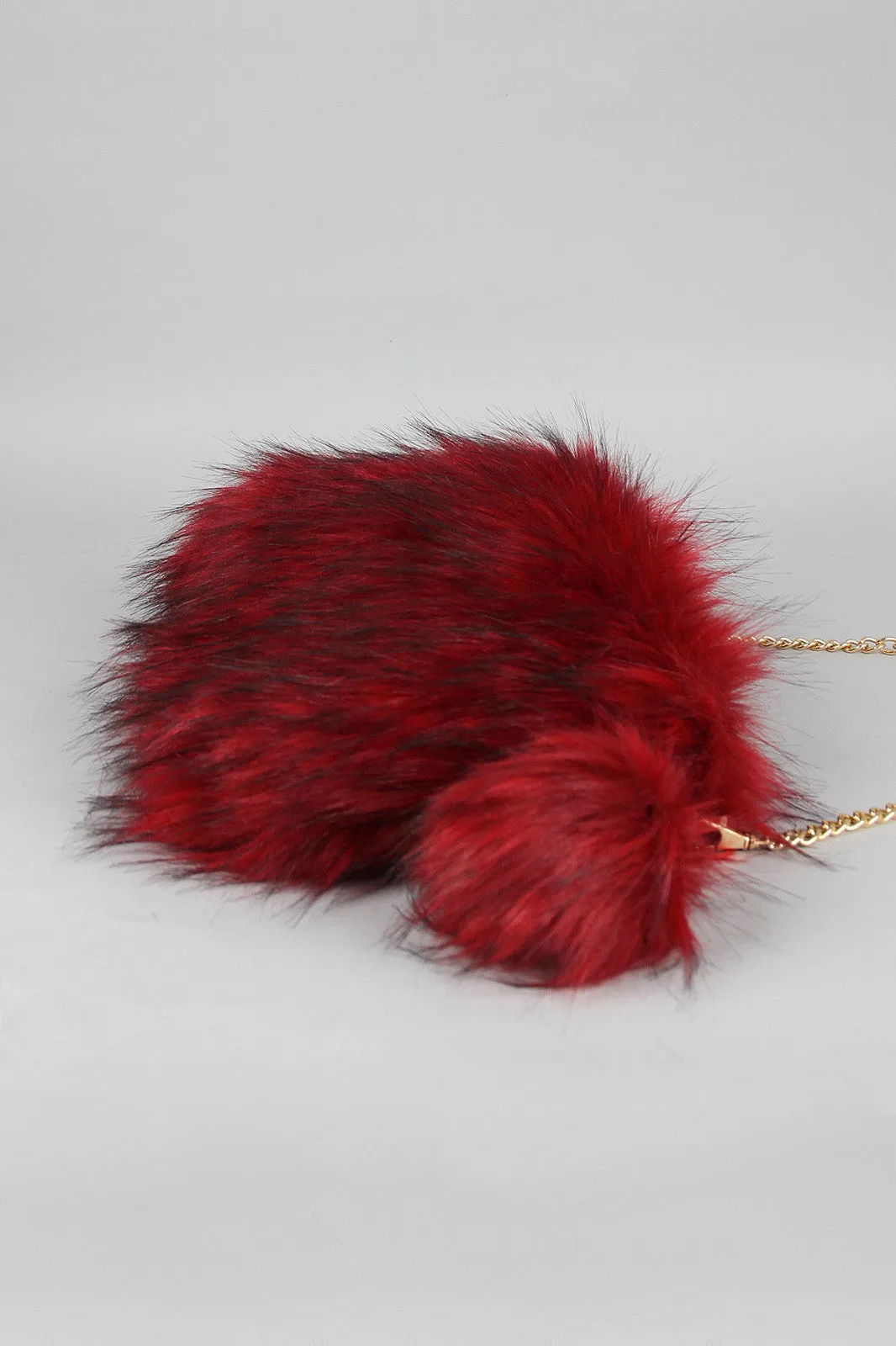 Two-Tone Faux Fur Keychain Clutch