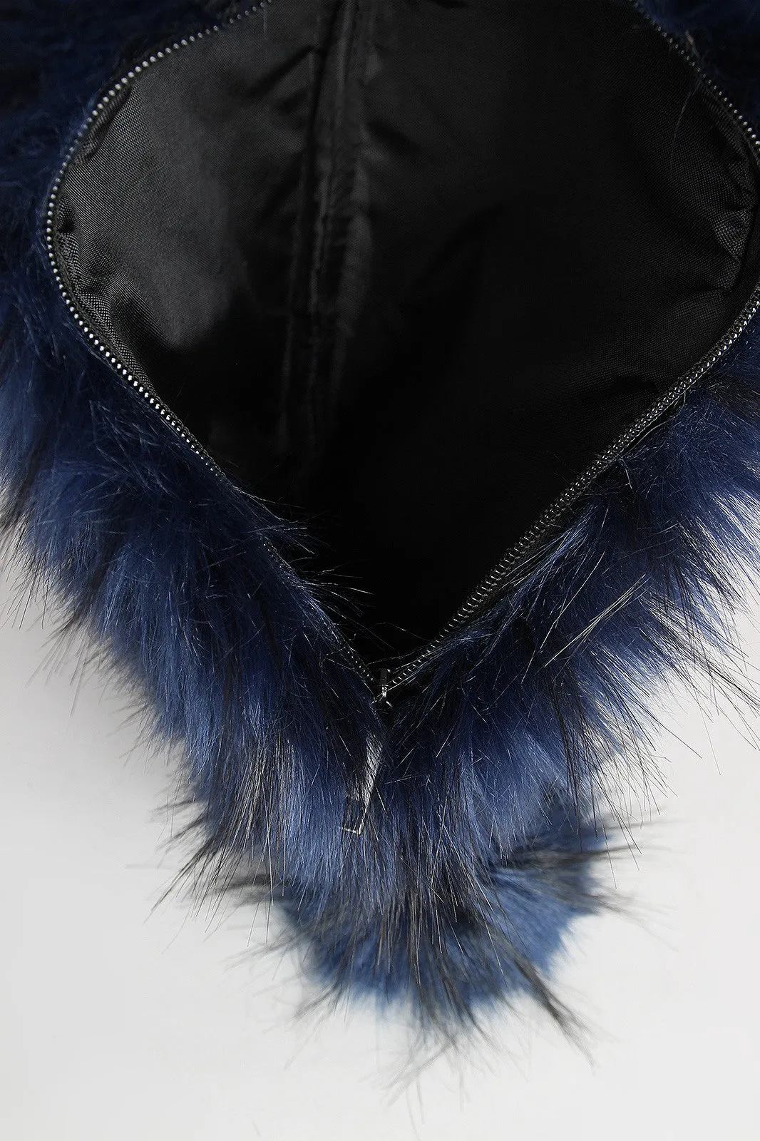 Two-Tone Faux Fur Keychain Clutch