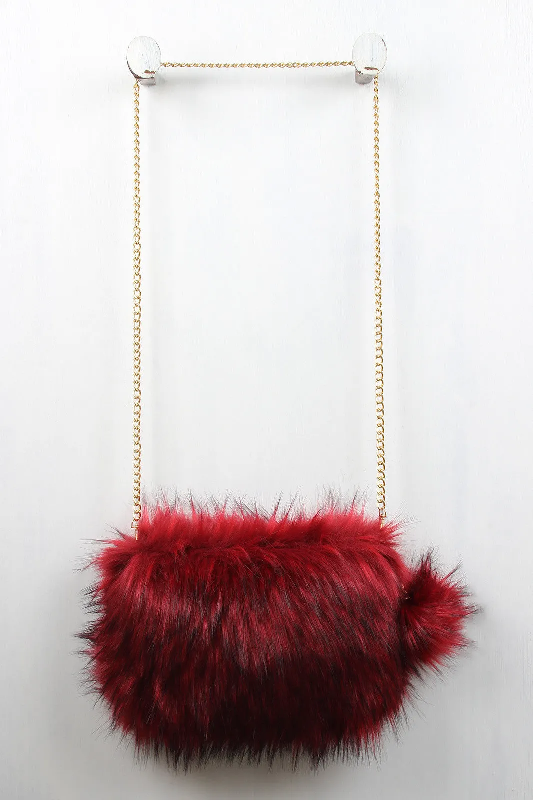 Two-Tone Faux Fur Keychain Clutch
