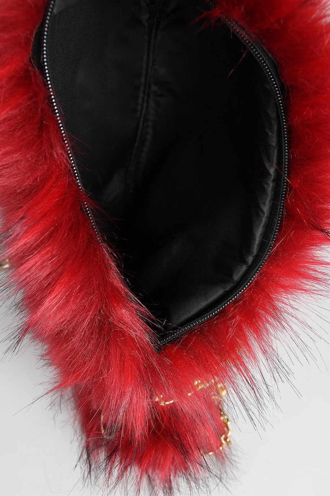 Two-Tone Faux Fur Keychain Clutch