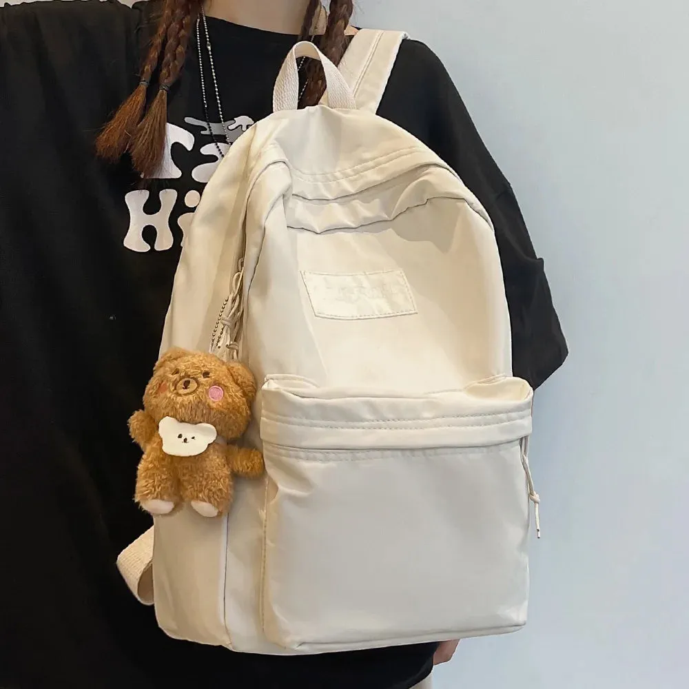 UAKISS  -  Fashion Female Laptop Cute Solid Color Backpack Cool Girls Waterproof College Bag Lady Student Bag Travel Women Kawaii Backpacks