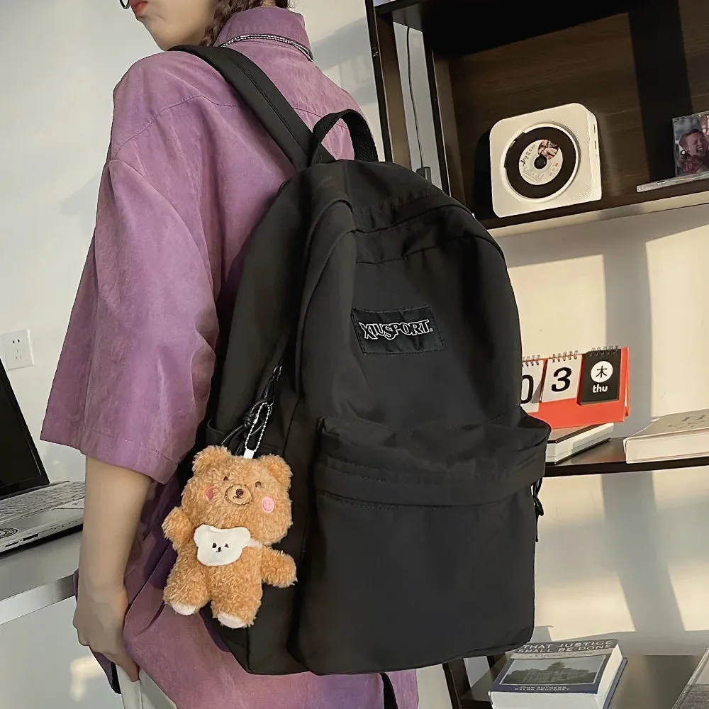 UAKISS  -  Fashion Female Laptop Cute Solid Color Backpack Cool Girls Waterproof College Bag Lady Student Bag Travel Women Kawaii Backpacks
