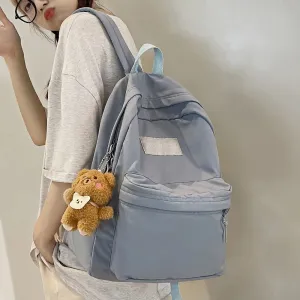 UAKISS  -  Fashion Female Laptop Cute Solid Color Backpack Cool Girls Waterproof College Bag Lady Student Bag Travel Women Kawaii Backpacks