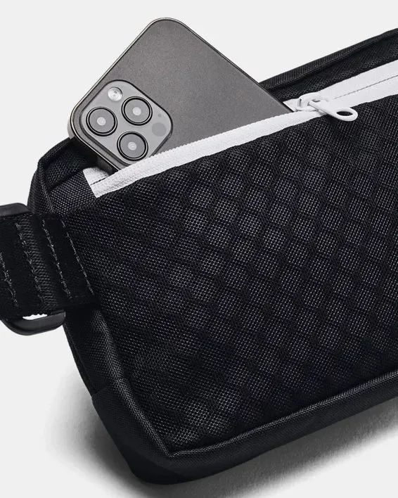 .Under Armour Unisex Loudon Waist Bag Xbody - Black / White (1378418 001)