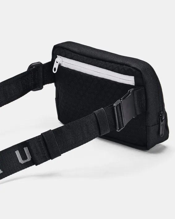 .Under Armour Unisex Loudon Waist Bag Xbody - Black / White (1378418 001)
