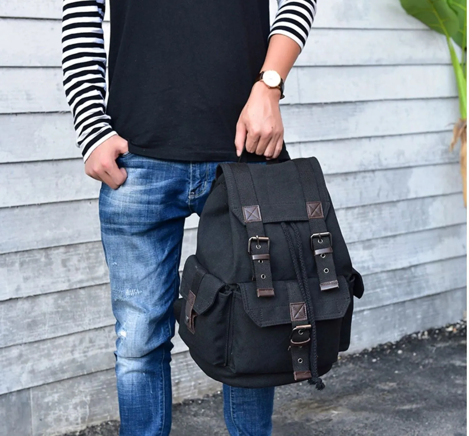 Unisex Canvas Backpack Men Backpacks Large Male/Females High Quality Canvas Backpacks