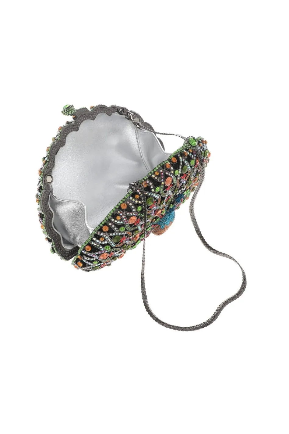 Uretro Crystal Rhinestone Embellished Peacock Evening Clutch