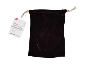 Velour drawstring bag-Simple text dark brown 6.29in x 8.26in-
