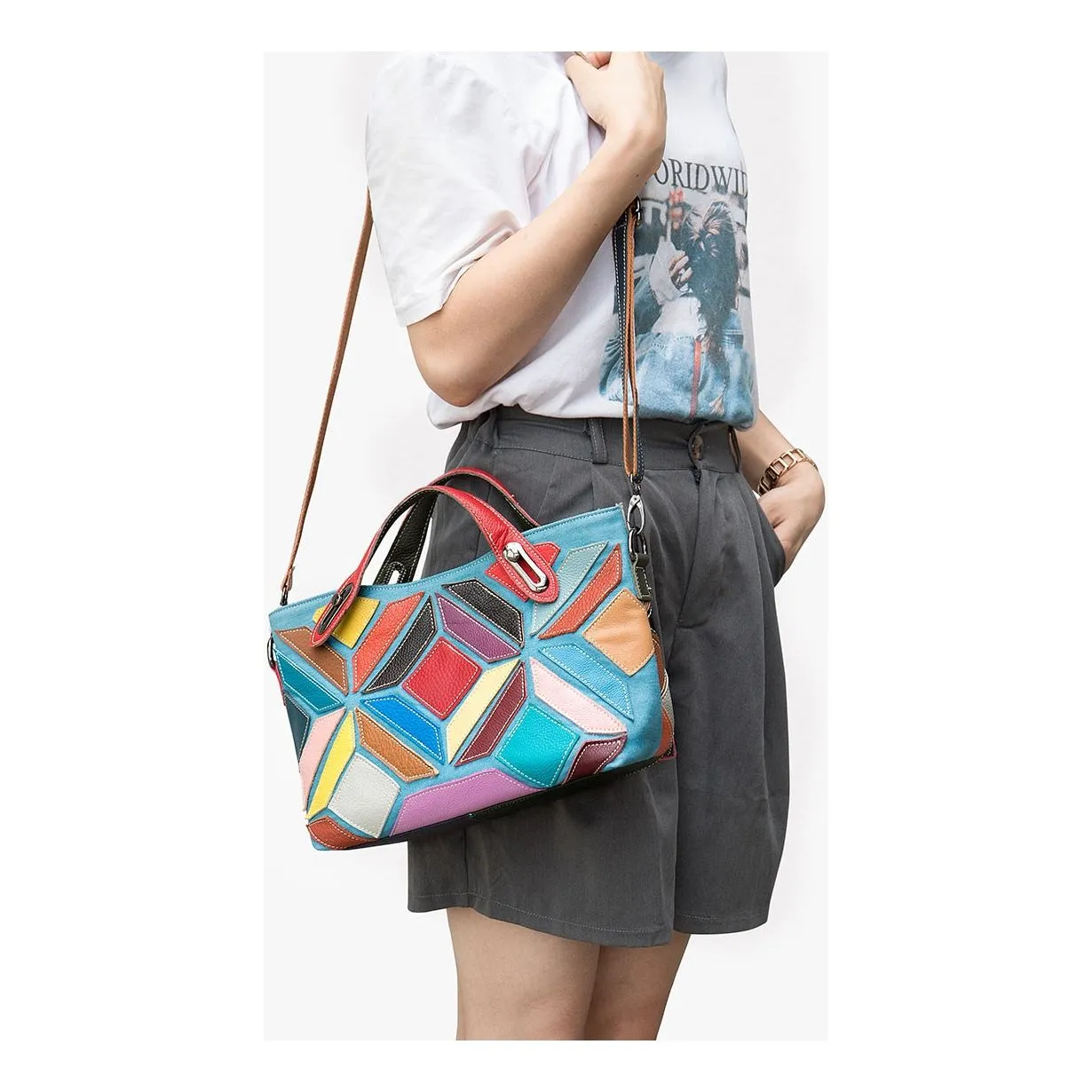 Veltique Casual Zip Tote