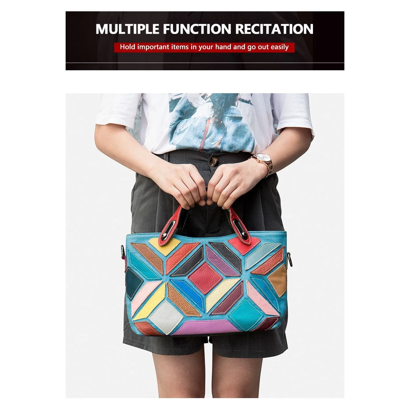 Veltique Casual Zip Tote