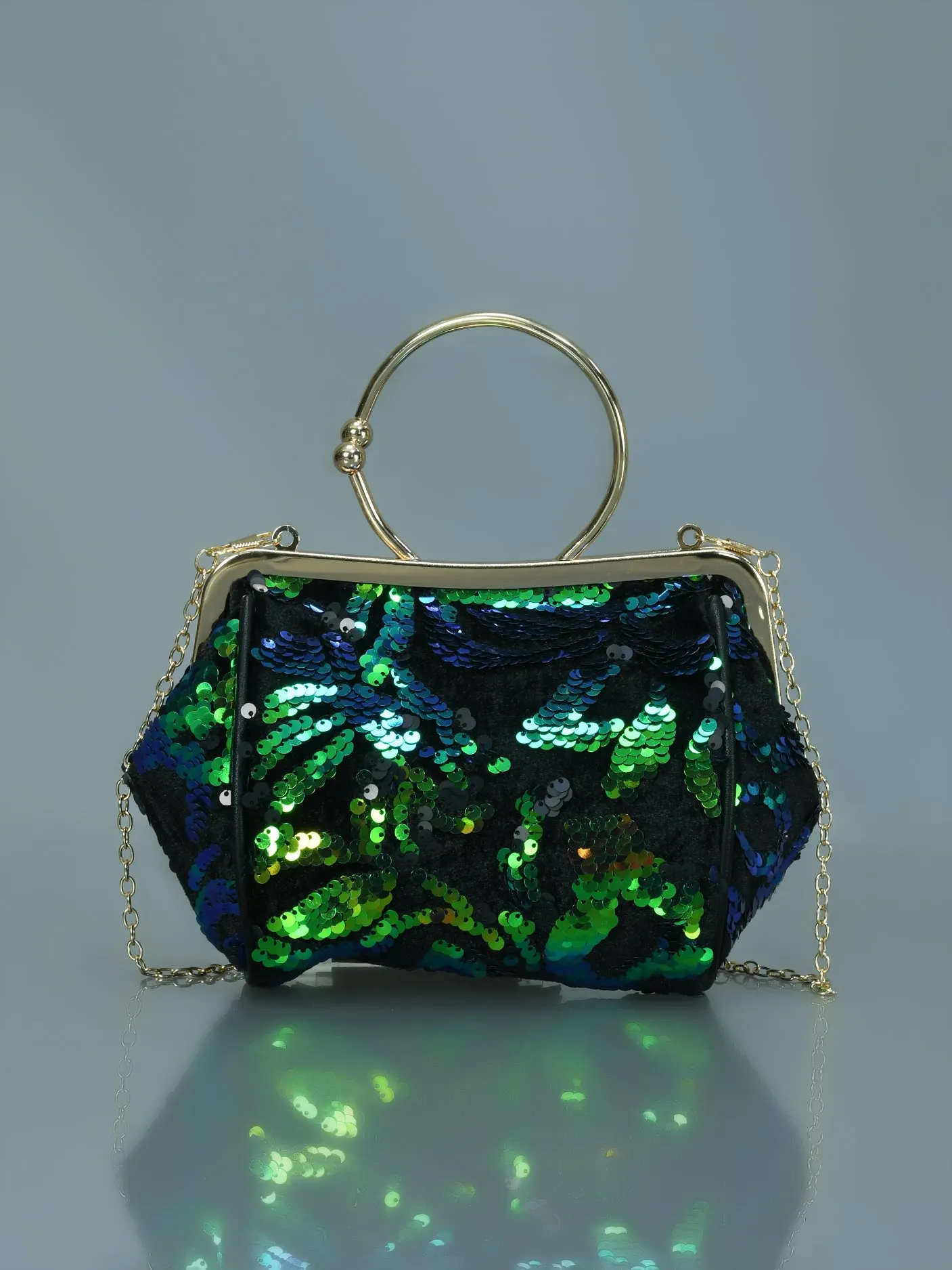 Velvet Sequin Clutch