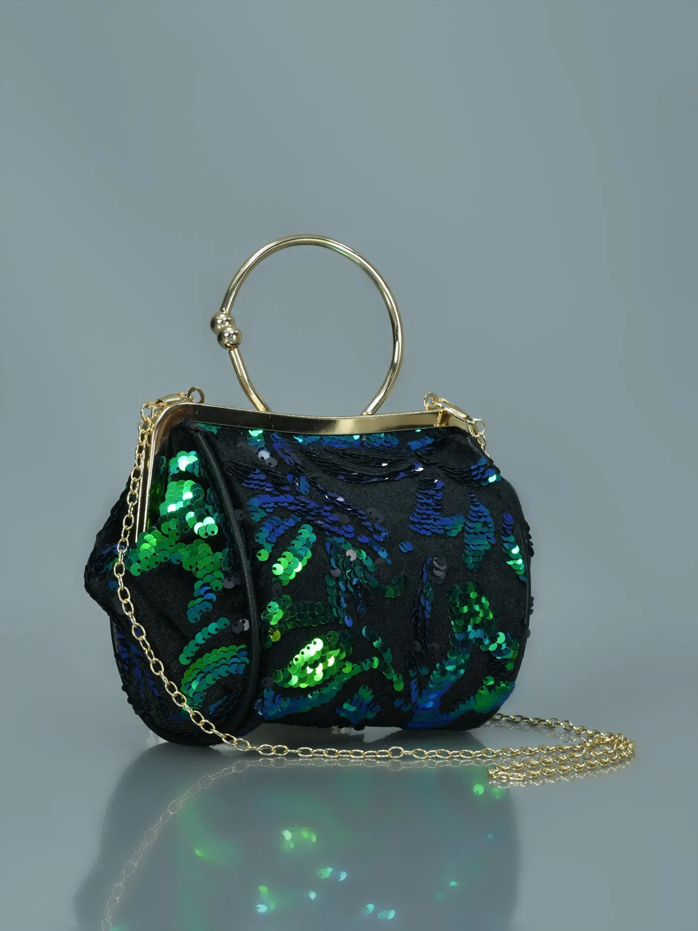 Velvet Sequin Clutch