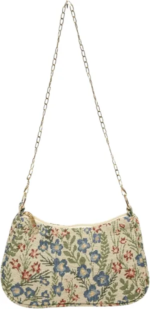 Verdusa Women's Floral Print Shoulder Bags Casual Underarm Purses with Chain Strap