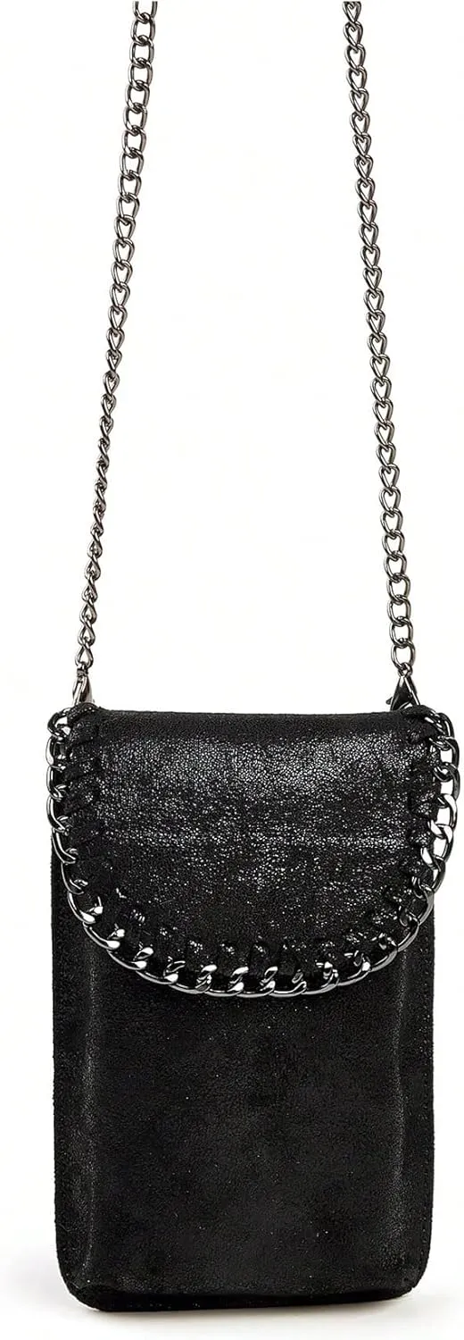 Verdusa Women's Metallic Small Crossbody Bag Casual Cell Phone Purse Chain Strap Shoulder Bags