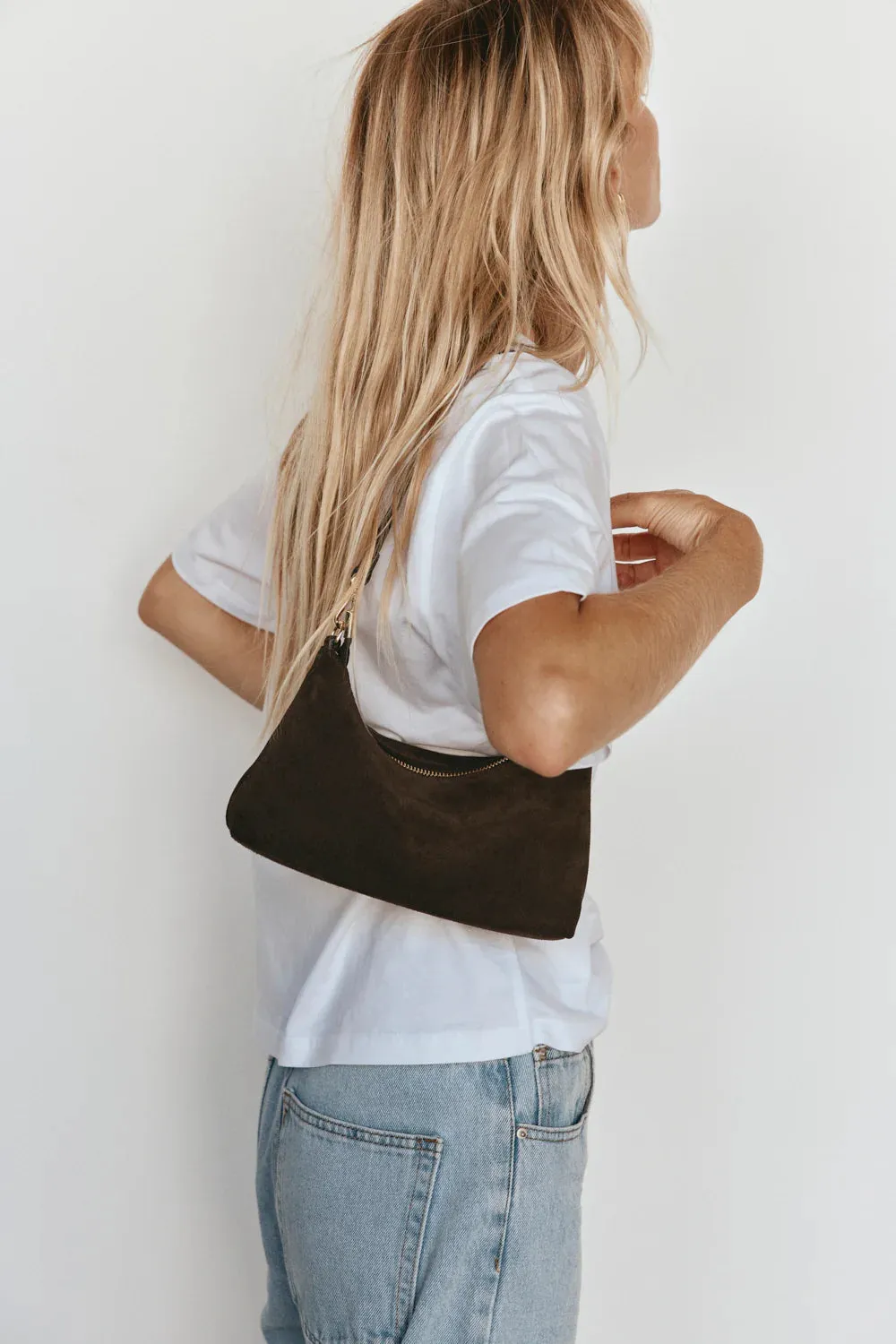 VESTIRSI - Ashley Suede Leather XBody Bag CHOCOLATE